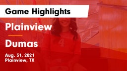 Plainview  vs Dumas  Game Highlights - Aug. 31, 2021