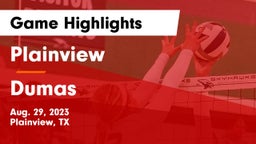 Plainview  vs Dumas Game Highlights - Aug. 29, 2023