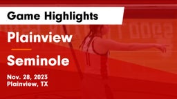 Plainview  vs Seminole  Game Highlights - Nov. 28, 2023