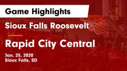 Sioux Falls Roosevelt  vs Rapid City Central  Game Highlights - Jan. 25, 2020