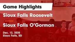 Sioux Falls Roosevelt  vs Sioux Falls O'Gorman  Game Highlights - Dec. 12, 2020
