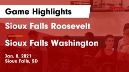 Sioux Falls Roosevelt  vs Sioux Falls Washington  Game Highlights - Jan. 8, 2021