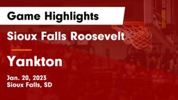 Sioux Falls Roosevelt  vs Yankton  Game Highlights - Jan. 20, 2023