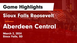 Sioux Falls Roosevelt  vs Aberdeen Central  Game Highlights - March 2, 2024