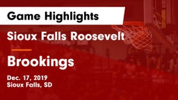 Sioux Falls Roosevelt  vs Brookings  Game Highlights - Dec. 17, 2019