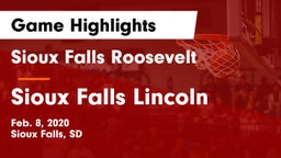 Sioux Falls Roosevelt  vs Sioux Falls Lincoln  Game Highlights - Feb. 8, 2020