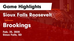 Sioux Falls Roosevelt  vs Brookings  Game Highlights - Feb. 25, 2020