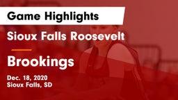 Sioux Falls Roosevelt  vs Brookings  Game Highlights - Dec. 18, 2020