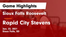 Sioux Falls Roosevelt  vs Rapid City Stevens  Game Highlights - Jan. 22, 2021