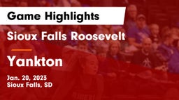 Sioux Falls Roosevelt  vs Yankton  Game Highlights - Jan. 20, 2023