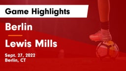 Berlin  vs Lewis Mills  Game Highlights - Sept. 27, 2022