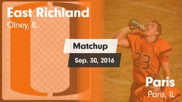 Matchup: East Richland High vs. Paris  2016