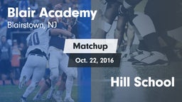 Matchup: Blair Academy vs. Hill School 2016