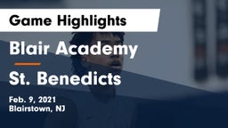 Blair Academy vs St. Benedicts  Game Highlights - Feb. 9, 2021