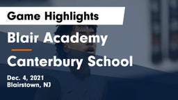Blair Academy vs Canterbury School Game Highlights - Dec. 4, 2021