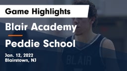 Blair Academy vs Peddie School Game Highlights - Jan. 12, 2022