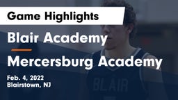 Blair Academy vs Mercersburg Academy Game Highlights - Feb. 4, 2022