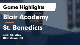 Blair Academy vs St. Benedicts Game Highlights - Jan. 18, 2023