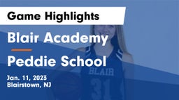 Blair Academy vs Peddie School Game Highlights - Jan. 11, 2023