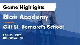 Blair Academy vs Gill St. Bernard's School Game Highlights - Feb. 25, 2023