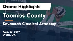 Toombs County  vs Savannah Classical Academy Game Highlights - Aug. 30, 2019