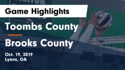 Toombs County  vs Brooks County Game Highlights - Oct. 19, 2019