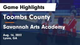 Toombs County  vs Savannah Arts Academy Game Highlights - Aug. 16, 2022