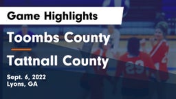 Toombs County  vs Tattnall County  Game Highlights - Sept. 6, 2022