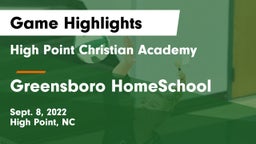 High Point Christian Academy  vs Greensboro HomeSchool Game Highlights - Sept. 8, 2022