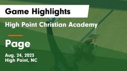 High Point Christian Academy  vs Page  Game Highlights - Aug. 24, 2023