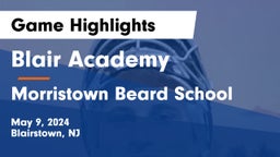 Blair Academy vs Morristown Beard School Game Highlights - May 9, 2024