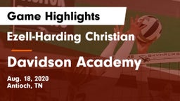 Ezell-Harding Christian  vs Davidson Academy  Game Highlights - Aug. 18, 2020