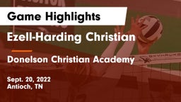 Ezell-Harding Christian  vs Donelson Christian Academy  Game Highlights - Sept. 20, 2022