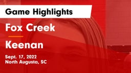 Fox Creek  vs Keenan  Game Highlights - Sept. 17, 2022