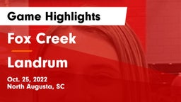 Fox Creek  vs Landrum  Game Highlights - Oct. 25, 2022