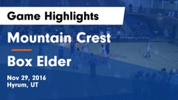 Mountain Crest  vs Box Elder  Game Highlights - Nov 29, 2016