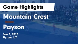 Mountain Crest  vs Payson  Game Highlights - Jan 3, 2017