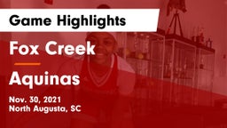 Fox Creek  vs Aquinas  Game Highlights - Nov. 30, 2021