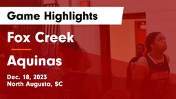 Fox Creek  vs Aquinas  Game Highlights - Dec. 18, 2023