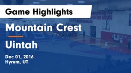Mountain Crest  vs Uintah  Game Highlights - Dec 01, 2016