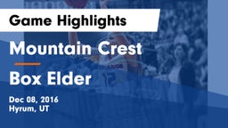 Mountain Crest  vs Box Elder  Game Highlights - Dec 08, 2016