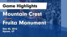 Mountain Crest  vs Fruita Monument  Game Highlights - Dec 03, 2016