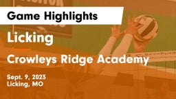 Licking  vs Crowleys Ridge Academy  Game Highlights - Sept. 9, 2023