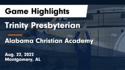 Trinity Presbyterian  vs Alabama Christian Academy  Game Highlights - Aug. 22, 2022