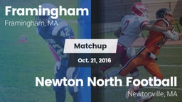 Matchup: Framingham High vs. Newton North Football 2016