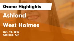 Ashland  vs West Holmes  Game Highlights - Oct. 10, 2019