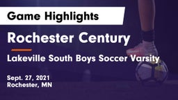 Rochester Century  vs Lakeville South Boys Soccer Varsity Game Highlights - Sept. 27, 2021