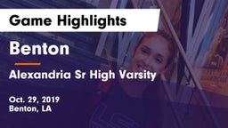 Benton  vs Alexandria Sr High Varsity Game Highlights - Oct. 29, 2019