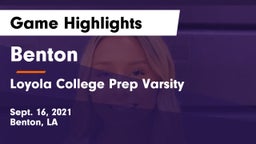 Benton  vs Loyola College Prep Varsity  Game Highlights - Sept. 16, 2021
