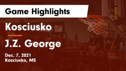 Kosciusko  vs J.Z. George  Game Highlights - Dec. 7, 2021